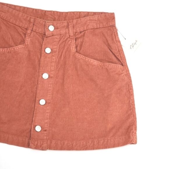 Free People Ray Cord Corduroy Button Down Cotton Mini Skirt Womens Size 10 - Picture 4 of 12